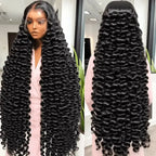Perruque bouclé en cheveux humains noire