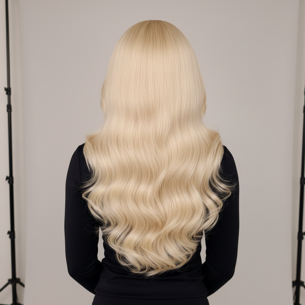 Perruque Blonde Ondulée de dos