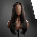 Perruque Noire mannequin peau foncée
